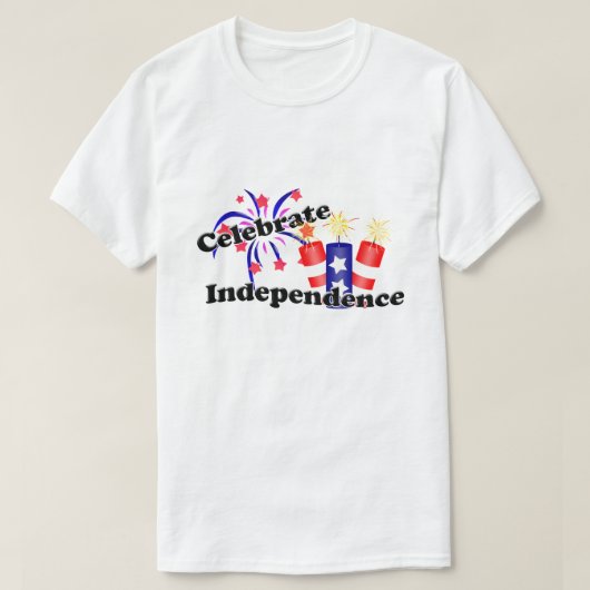 Onafhankelijkheidsdag Firecrackers T-shirt (Design voorkant)