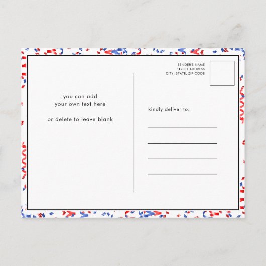 Onafhankelijkheidsdag Fireworks Red White Blue BBQ Uitnodiging Briefkaart (Achterkant)