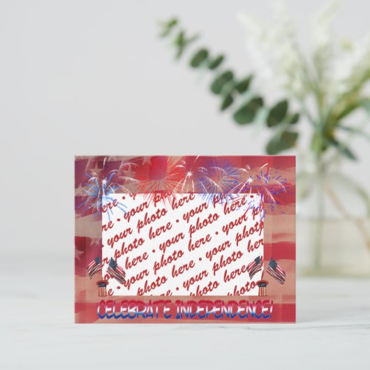Onafhankelijkheidsdag Foto Lijst Briefkaart (Staand voorkant)
