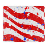 Onafhankelijkheidsdag gebogen sterren en stripes snijplank (Voorkant)