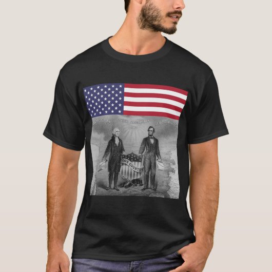 Onafhankelijkheidsdag George Washington Abe Lincol T-shirt (Voorkant)