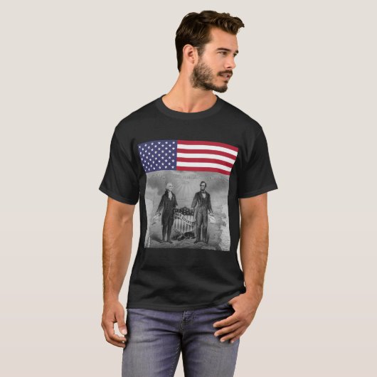Onafhankelijkheidsdag George Washington Abe Lincol T-shirt (Voorkant volledig)