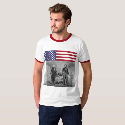 Onafhankelijkheidsdag George Washington Abraham Li T-shirt (Voorkant volledig)