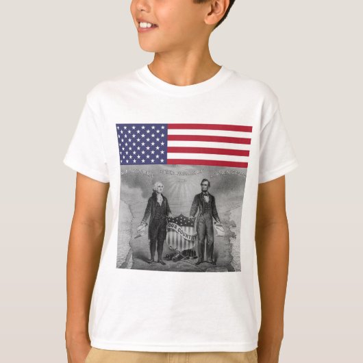 Onafhankelijkheidsdag George Washington Abraham Li T-shirt (Voorkant)