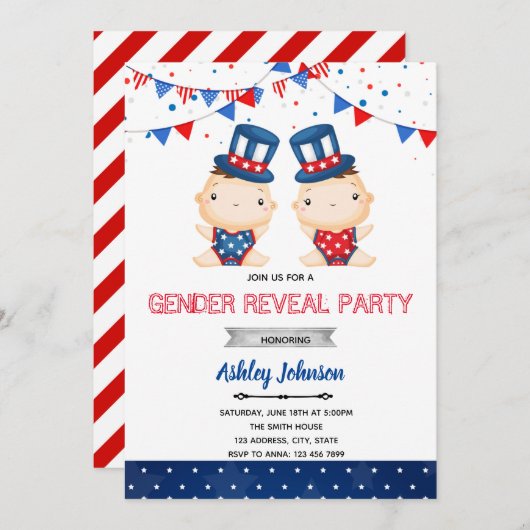 Onafhankelijkheidsdag geslacht onthulling feest ui kaart (Voorkant / Achterkant)