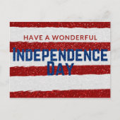 Onafhankelijkheidsdag Glitter Briefkaart (Voorkant)