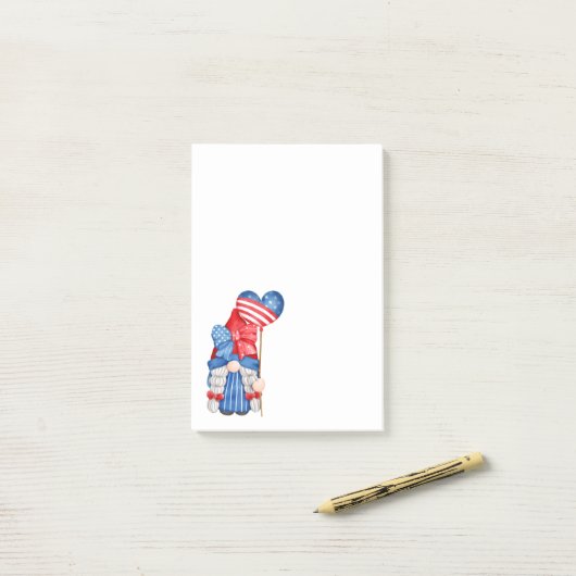 Onafhankelijkheidsdag Gnome-notities Post-it® Notes (Op bureau)