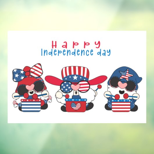 Onafhankelijkheidsdag Gnomen Window Cling Raamsticker (Vel 3)