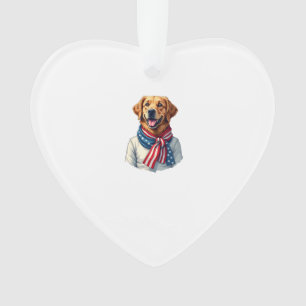 Onafhankelijkheidsdag Golden Retriever Vintage T-s Ornament