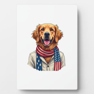 Onafhankelijkheidsdag Goud Retriever Vintage T-shi Fotoplaat