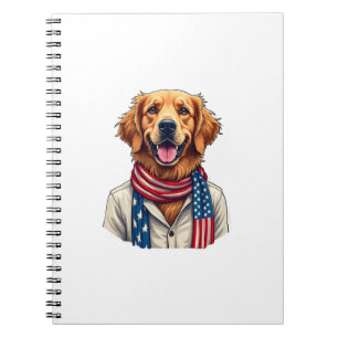 Onafhankelijkheidsdag Goud Retriever Vintage T-shi Notitieboek