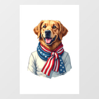 Onafhankelijkheidsdag Goud Retriever Vintage T-shi Raamsticker