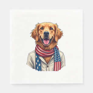 Onafhankelijkheidsdag Goud Retriever Vintage T-shi Servet