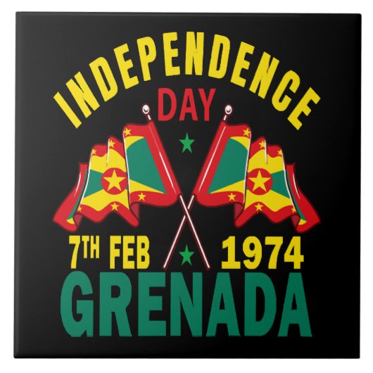 Onafhankelijkheidsdag Grenada Tegeltje (Voorkant)