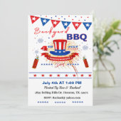 Onafhankelijkheidsdag Holiday Backyard Barbecue Kaart (Staand voorkant)