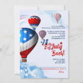 Onafhankelijkheidsdag Hot Air Luchtballons Uitnodi Kaart (Voorkant)