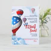Onafhankelijkheidsdag Hot Air Luchtballons Uitnodi Kaart (Staand voorkant)