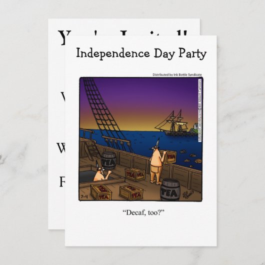 Onafhankelijkheidsdag Humor Feest Uitnodigingen (Voorkant / Achterkant)