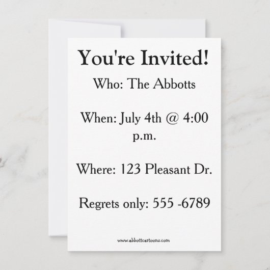 Onafhankelijkheidsdag Humor Feest Uitnodigingen (Achterkant)