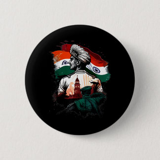 Onafhankelijkheidsdag India 15 augustus 1947 India Ronde Button 5,7 Cm