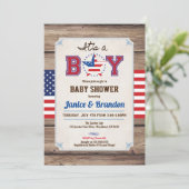 Onafhankelijkheidsdag is het een babyjongetdouche. kaart (Staand voorkant)