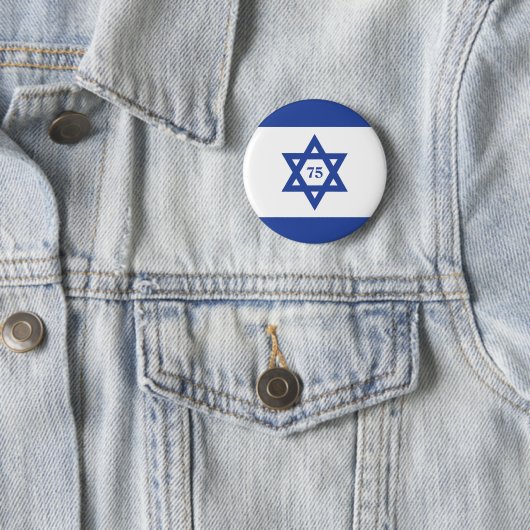 Onafhankelijkheidsdag Israël vlag Ronde Button 5,7 Cm (In situ)