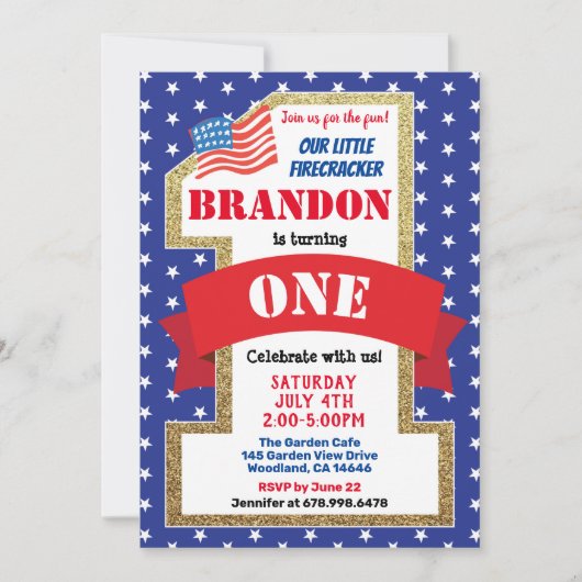 Onafhankelijkheidsdag Jongen 1e eerste verjaardag Kaart (Voorkant)