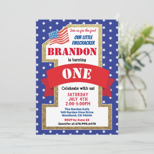 Onafhankelijkheidsdag Jongen 1e eerste verjaardag Kaart (Staand voorkant)