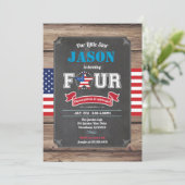 Onafhankelijkheidsdag jongen 4e verjaardag draaien kaart (Staand voorkant)