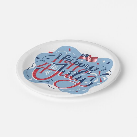 Onafhankelijkheidsdag juli 4e papieren Bord (Gekanteld)