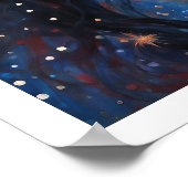 Onafhankelijkheidsdag juli Vrouw Vuurwerk Art Deco Poster (Hoek)