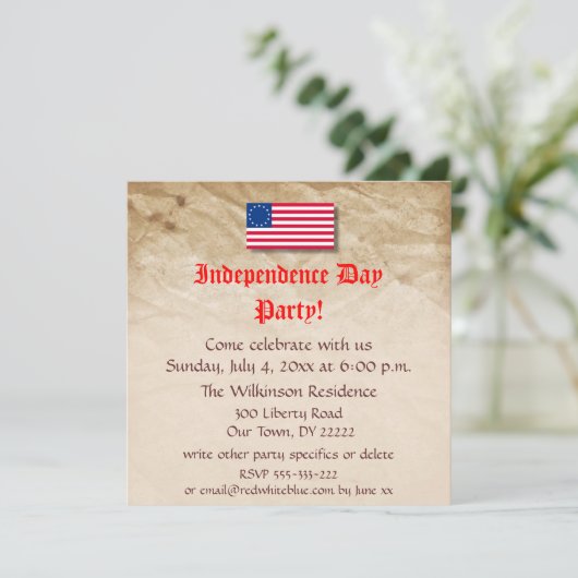 Onafhankelijkheidsdag Kaart (Staand voorkant)