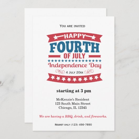 Onafhankelijkheidsdag Kaart (Voorkant / Achterkant)