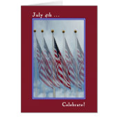 Onafhankelijkheidsdag Kaart met vijf vlaggen (Voorkant)