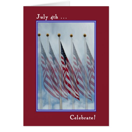 Onafhankelijkheidsdag Kaart met vijf vlaggen (Voorkant)