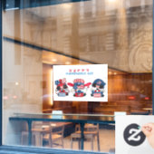Onafhankelijkheidsdag Kabouters Ruitstickers Raamsticker (Cafe Raam)