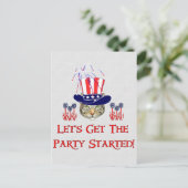 Onafhankelijkheidsdag kat briefkaart (Staand voorkant)