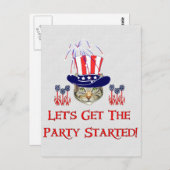 Onafhankelijkheidsdag kat briefkaart (Voorkant / Achterkant)