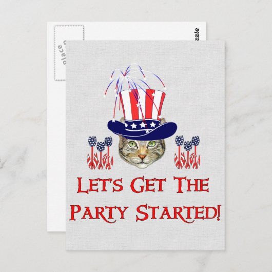 Onafhankelijkheidsdag kat briefkaart (Voorkant / Achterkant)