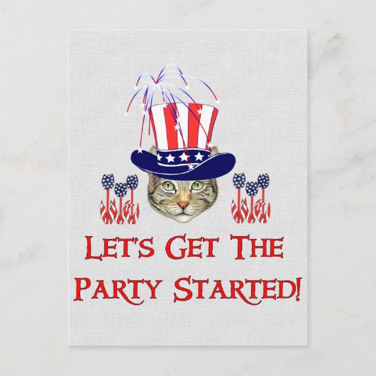Onafhankelijkheidsdag kat briefkaart (Voorkant)