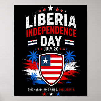 Onafhankelijkheidsdag Liberia 26 juli Liberia Vlag Poster