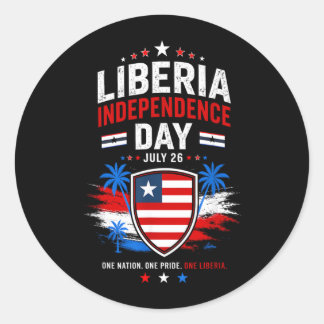Onafhankelijkheidsdag Liberia 26 juli Liberia Vlag Ronde Sticker