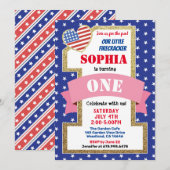 Onafhankelijkheidsdag Meisje 1e eerste verjaardag Kaart (Voorkant / Achterkant)