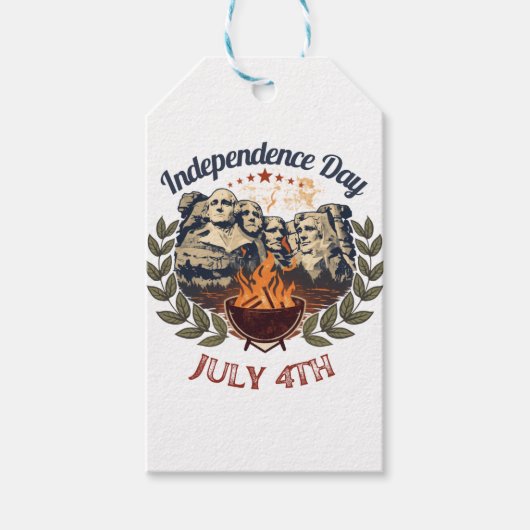 Onafhankelijkheidsdag Mount Rushmore 4 juli Cadeaulabel (Voorkant)