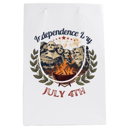 Onafhankelijkheidsdag Mount Rushmore 4 juli Medium Cadeauzakje (Voorkant)