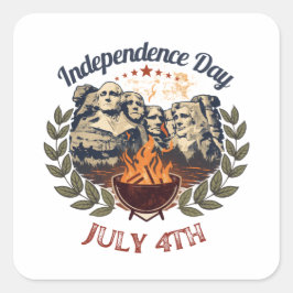 Onafhankelijkheidsdag Mount Rushmore 4 juli Vierkante Sticker