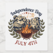 Onafhankelijkheidsdag Mount Rushmore 4 juli Wijn Etiket (Enkel label)