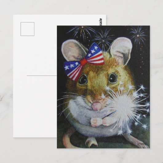 Onafhankelijkheidsdag muis nr. 1 Waterverf art. Briefkaart (Voorkant / Achterkant)