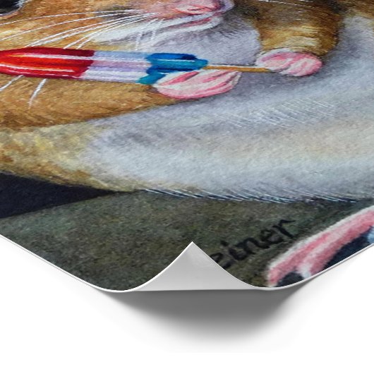 Onafhankelijkheidsdag muis nr. 2 Waterverf art 8x1 Poster (Hoek)