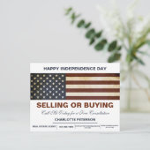 Onafhankelijkheidsdag of 4 juli Onroerend goed Briefkaart (Staand voorkant)